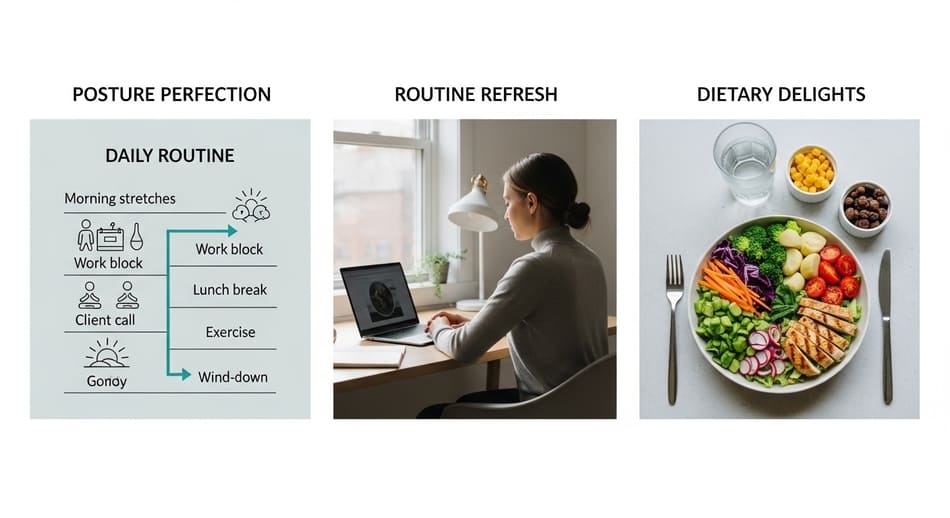 프리랜서 건강법 (자세, 루틴, 식단)