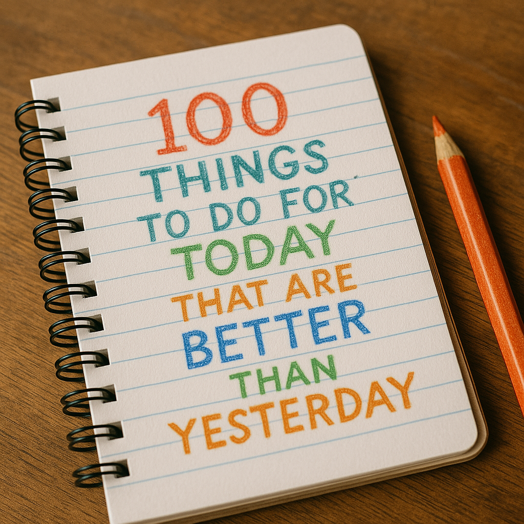 100 things to do for today that are better than yesterday