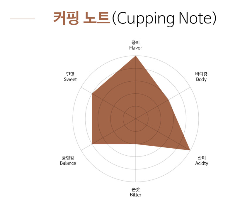 운남성 바오산 G1 내추럴 - 커핑 노트 화커피제공
