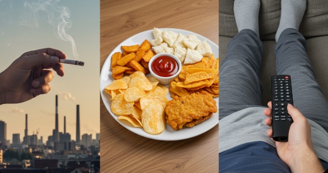 뇌졸중 부르는 행동(흡연, 고염식, 운동부족)