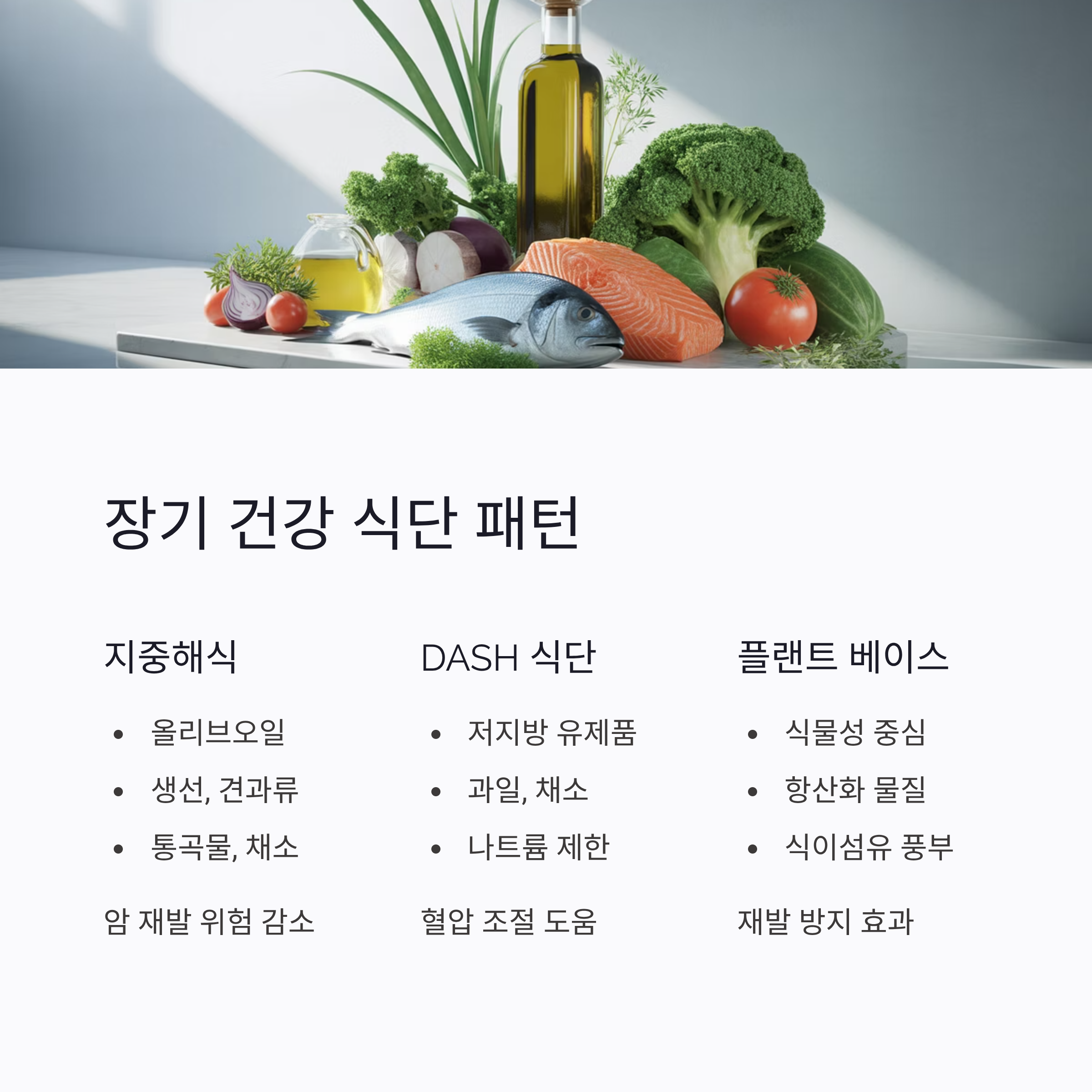 암 예방과 재발 방지 장기 식단
