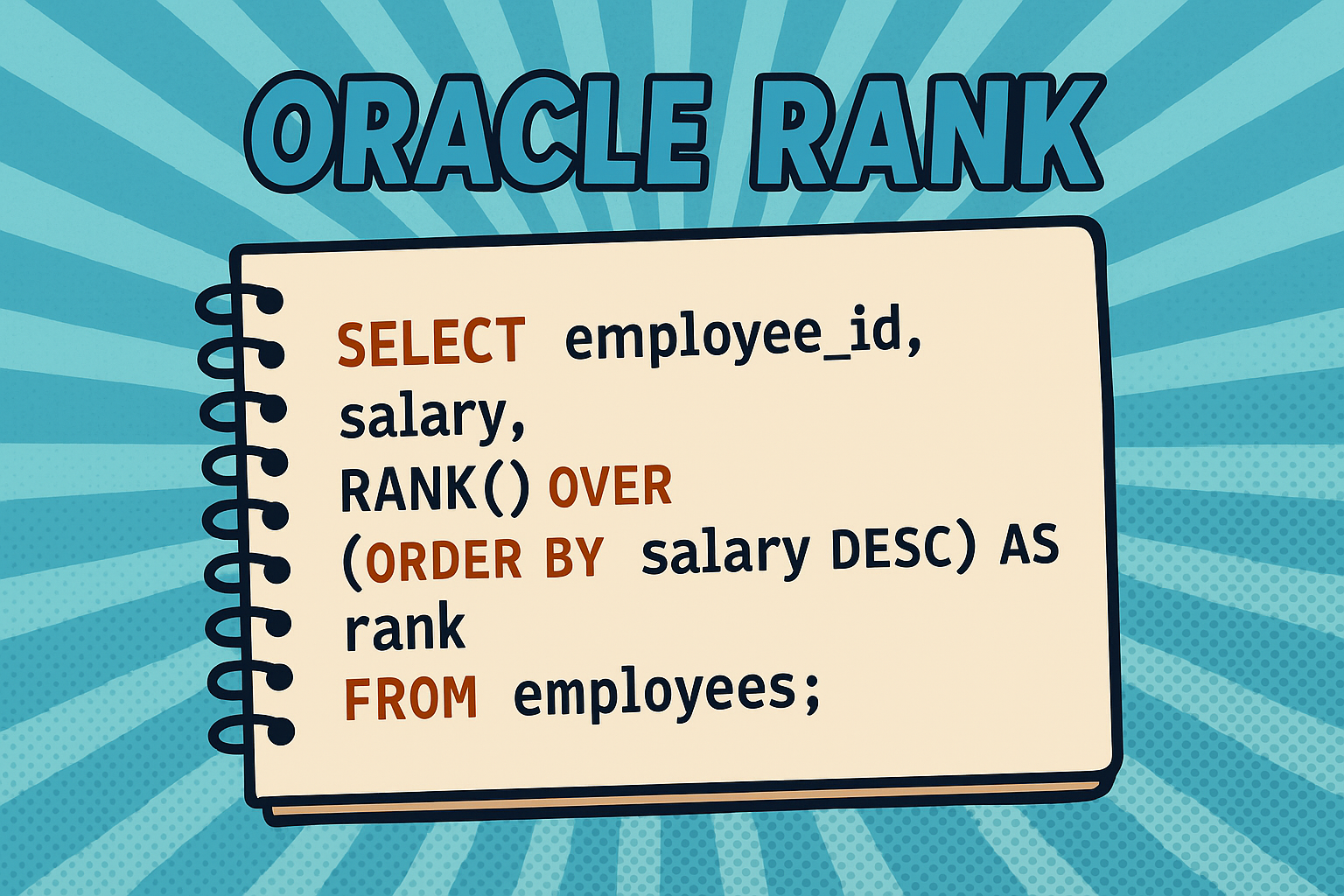 오라클 RANK() OVER 함수로 그룹 별 순위 구하기 실습 가이드