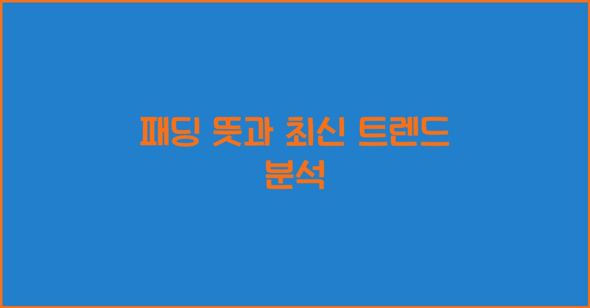 패딩 뜻