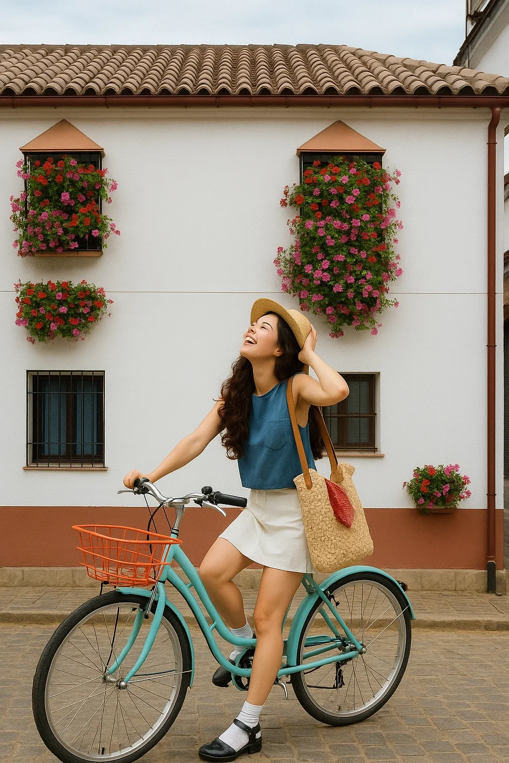 코르도바 유대인 지구에서의 흰 벽 산책