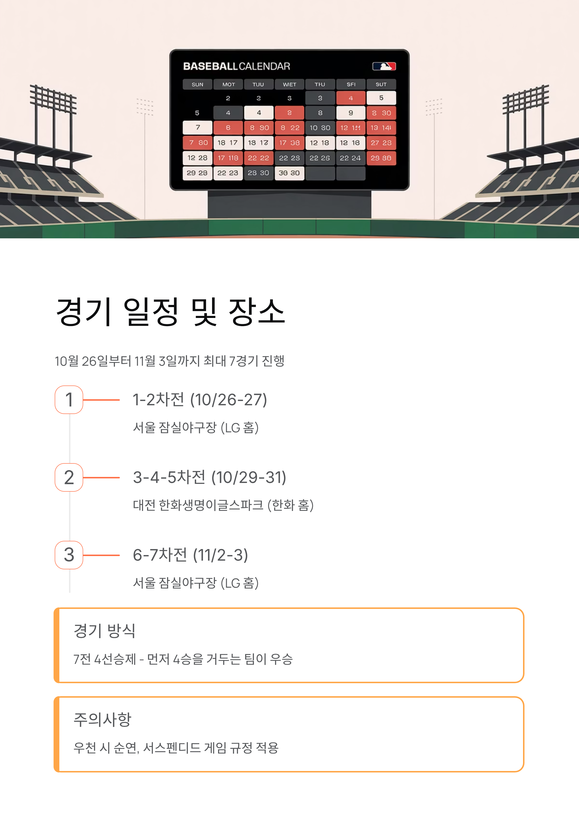 2025 한국시리즈 경기 일정 총정리! 티켓예매까지 완벽 가이드