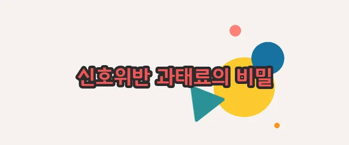신호위반 과태료 살짝 들여다봅시다