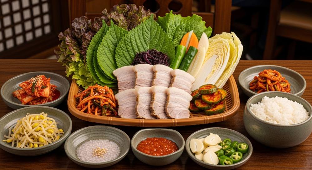 고기쌈밥정식 음식 사진