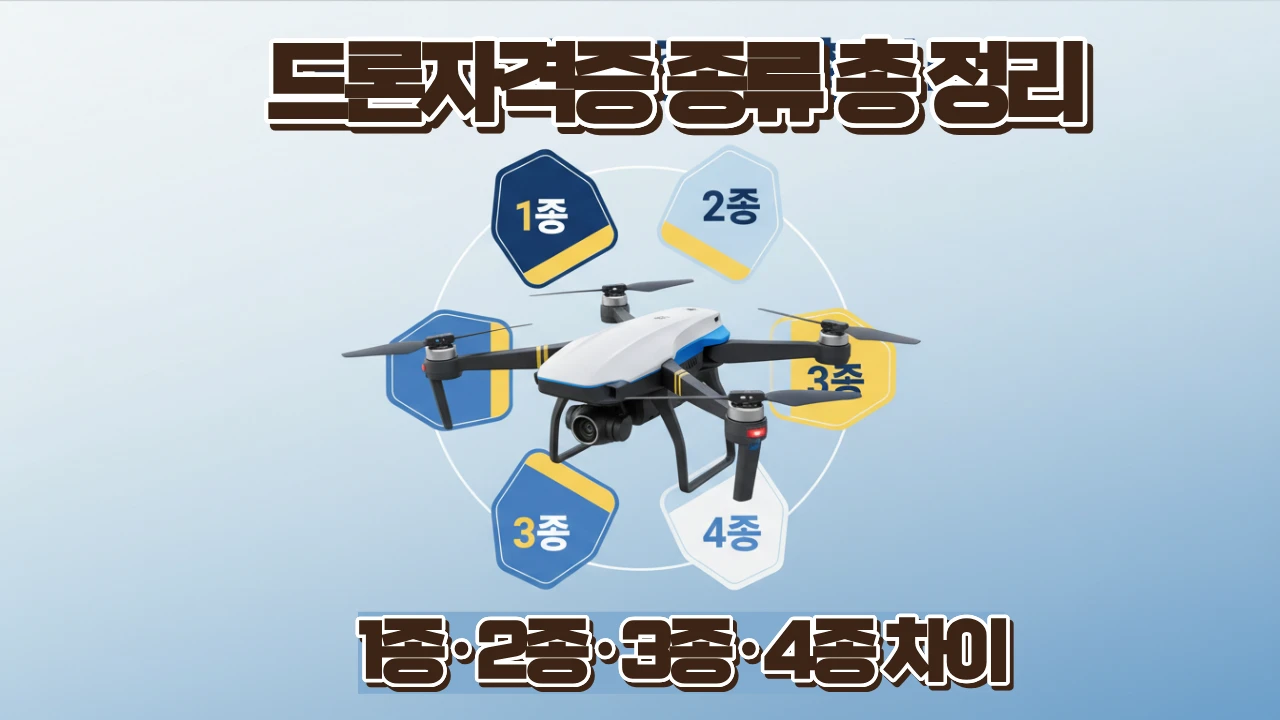 드론자격증 종류와 1종 2종 3종 4종 차이를 정리한 대표이미지