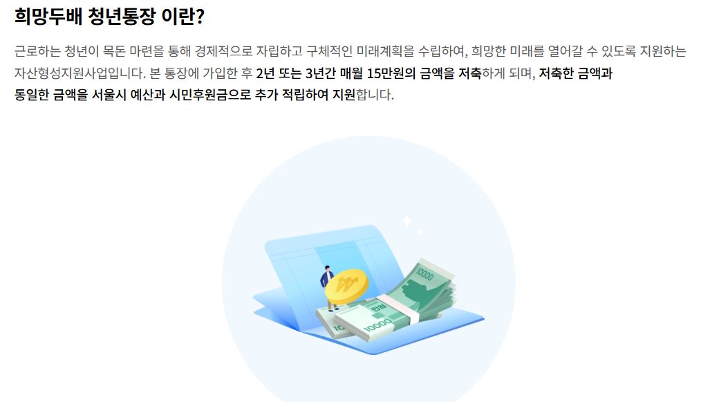 The Seoul Metropolitan Government will receive applications for the Seoul Metropolitan Government's "Hope Double Total Year Bankbook," which will accumulate the same amount as the Seoul Metropolitan Government's budget and civic donations.