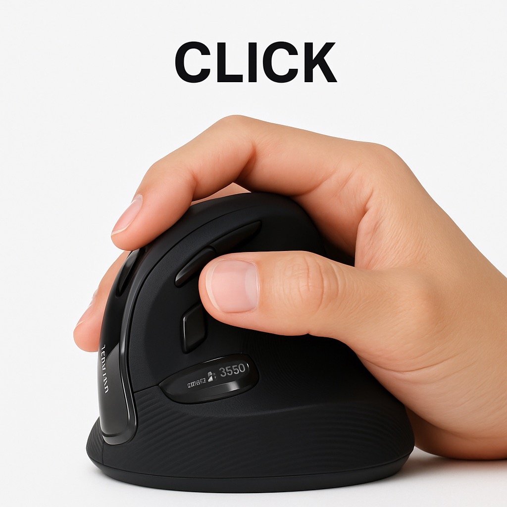 손목이 편한 마우스를 사용중인 모습