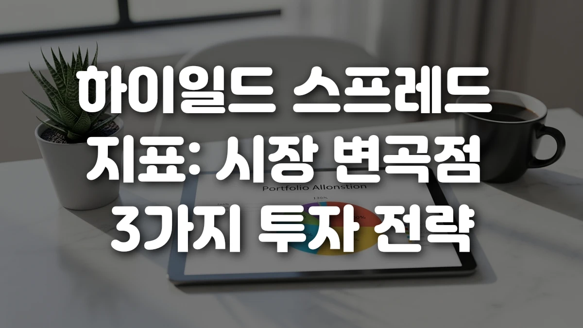 하이일드 스프레드 지표 시장 변곡점 3가지 투자 전략