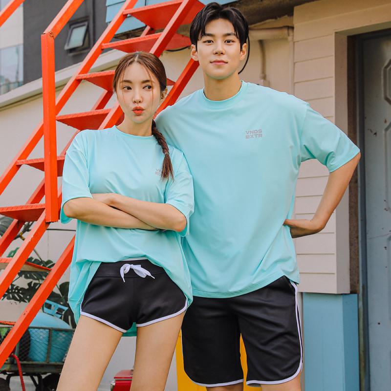 벤디스 커플 래쉬가드 빅사이즈 집업 루즈핏 수영복 남여공용 상의 하의 CT007