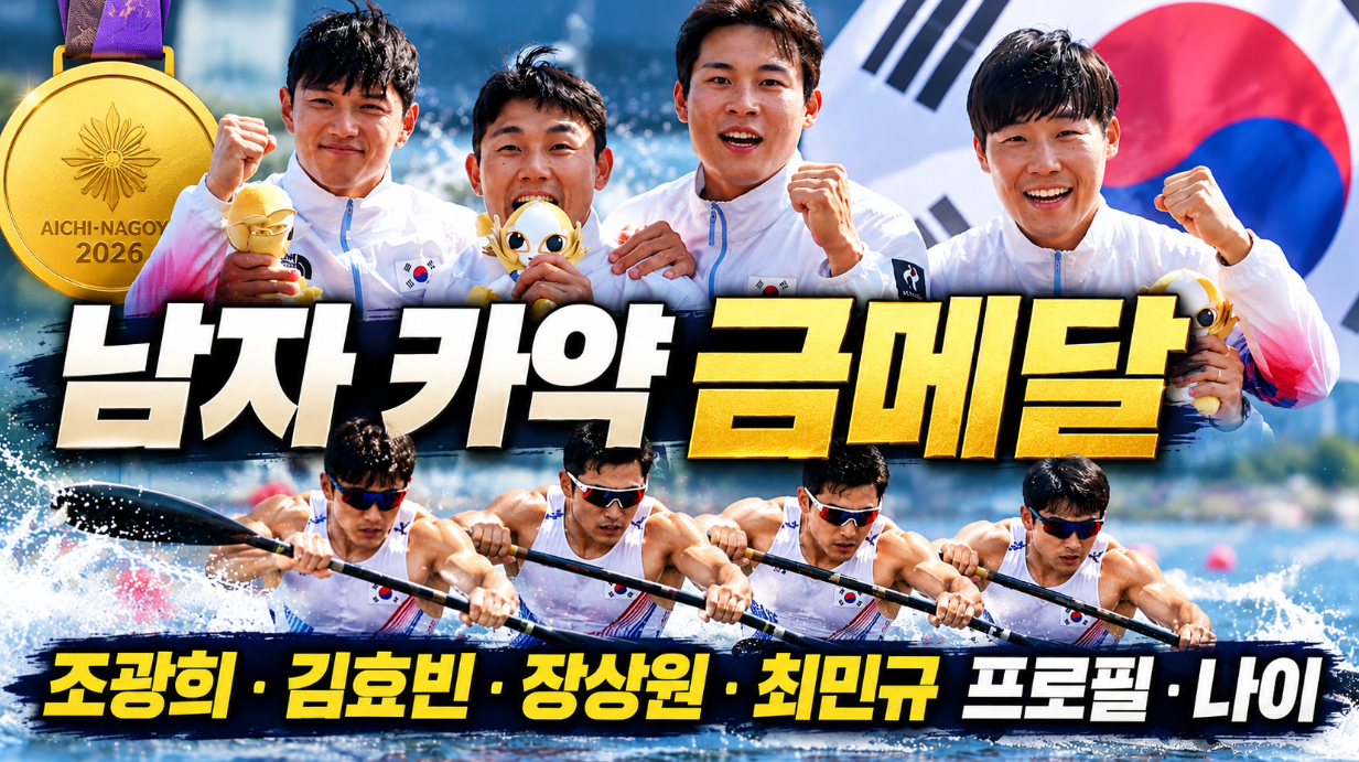 남자 카약 금메달｜조광희&middot;김효빈&middot;장상원&middot;최민규 프로필&middot;나이