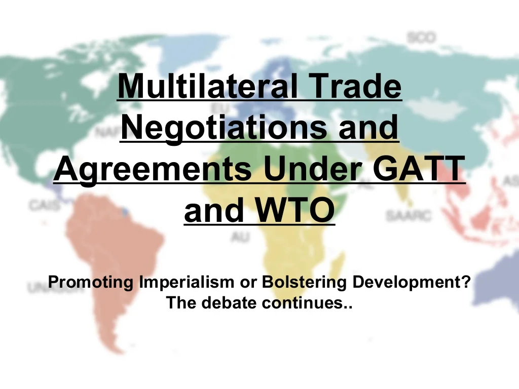 WTO 개혁 논의와 다자무역 체제의 미래