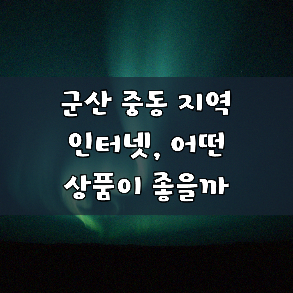 군산 중동 케이블TV 인터넷, 어디가 괜찮을까