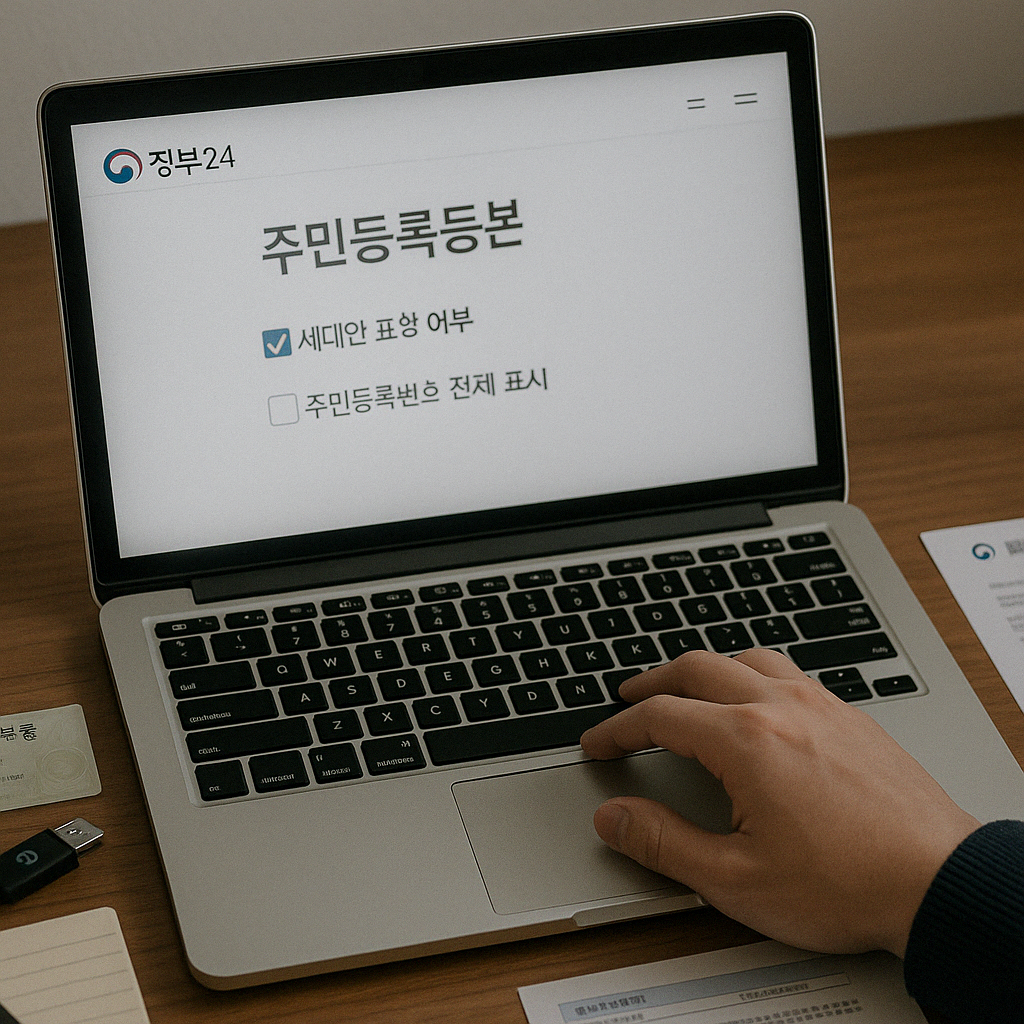 주민등록등본 발급 관련 사진