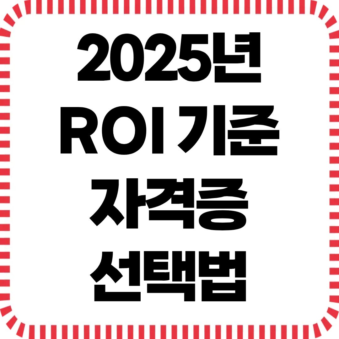 자격증 추천, 그냥 따지 마세요 &ndash; 2025년 ROI 기준 자격증 선택법