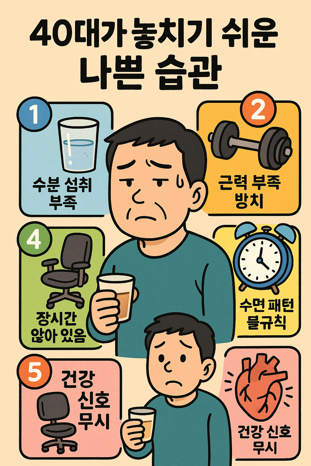 40대가 놓치기 쉬운 나쁜 습관, 건강 전문가가 꼽은 5가지
