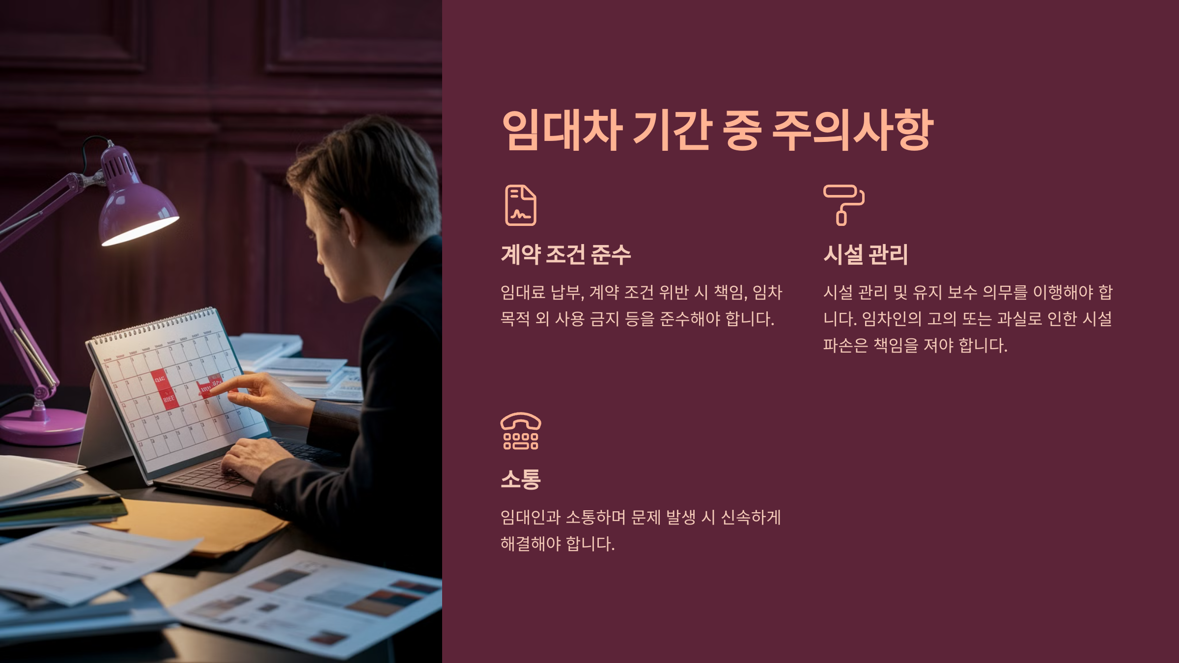 임대차 기간 중 주의사항