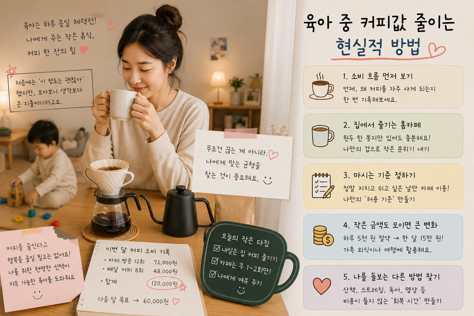 육아 커피값 (감정소비, 스트레스 지출, 절약 습관)