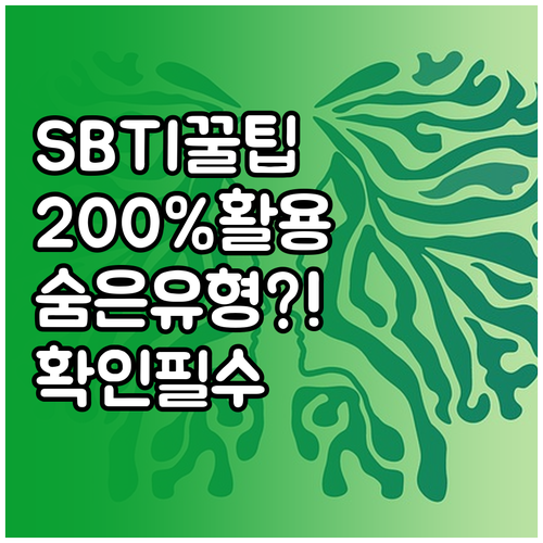 SBTI 테스트 결과 200% 즐기는..