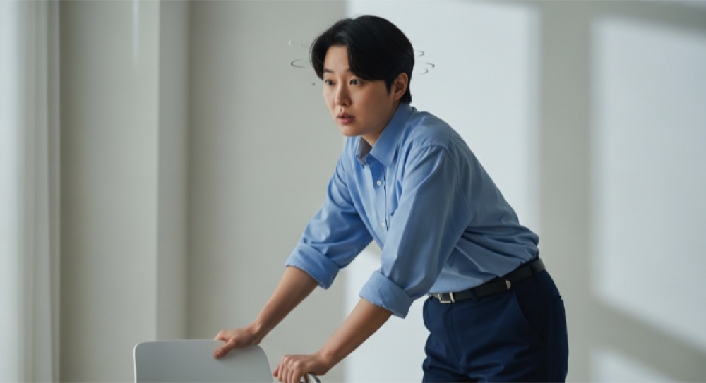 앉았다 일어날 때 어지러움을 느끼는 저혈압 상황