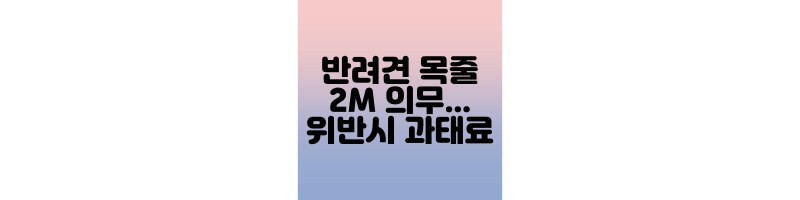반려견 목줄 2M 위반시 과태료 썸네일