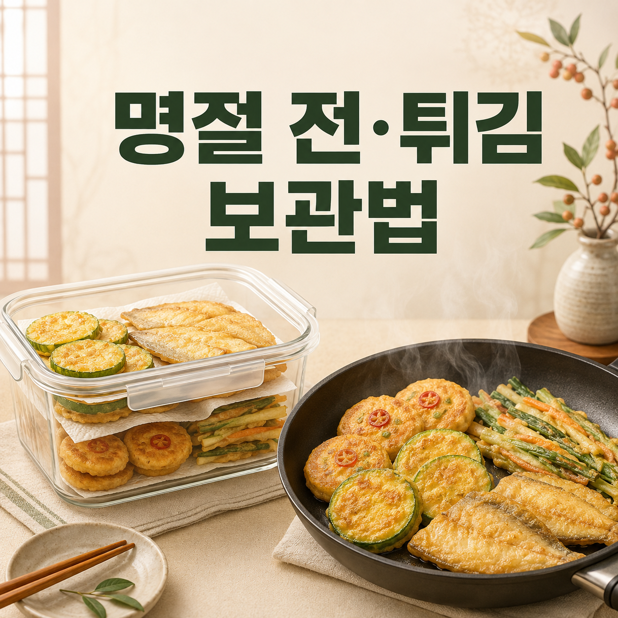 남은 명절 전과 튀김을 눅눅하지 않게 보관하고 데우는 법 총정리