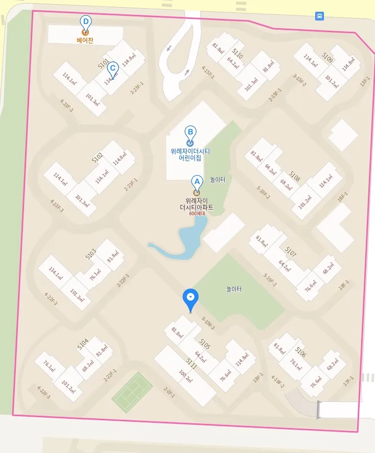 위례 자이 더 시티 동별 위치