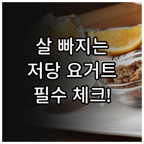 건강한 다이어트를 위한 저당 요거트 ..