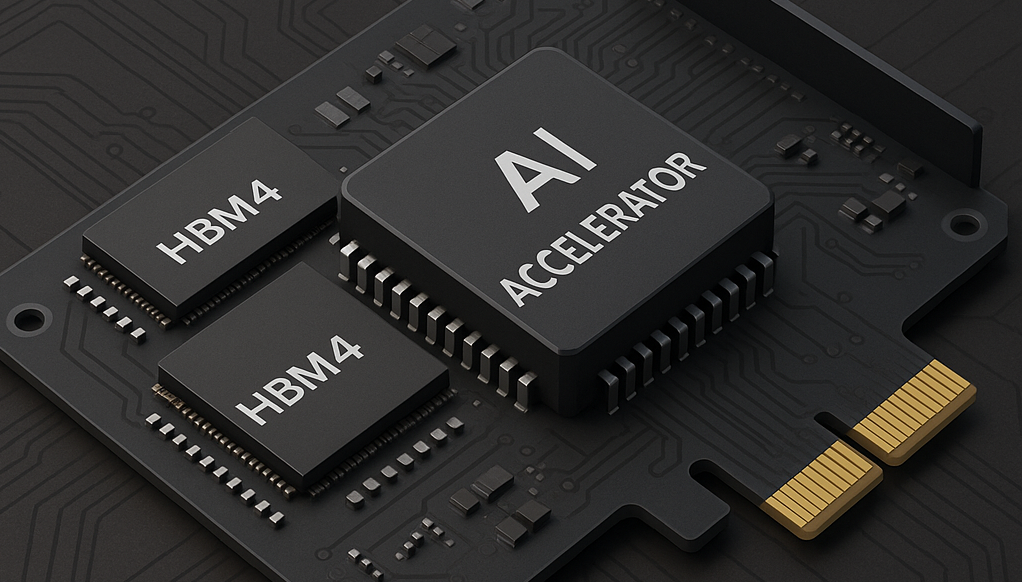 HBM4를 장착한 AI가속기 보드 컨셉이미지
