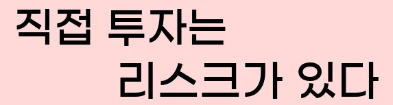  1) 직접 투자는 리스크가 있다.