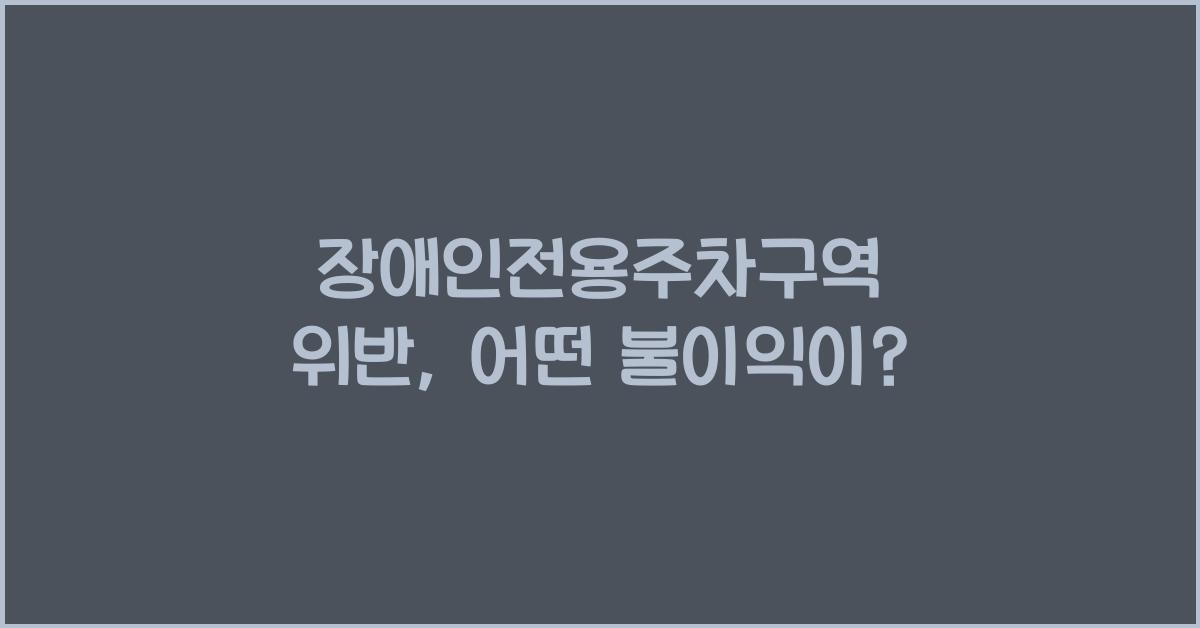 장애인전용주차구역 위반