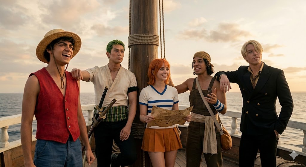 Netflix One Piece Live Action Straw Hat Pirates Cast.
