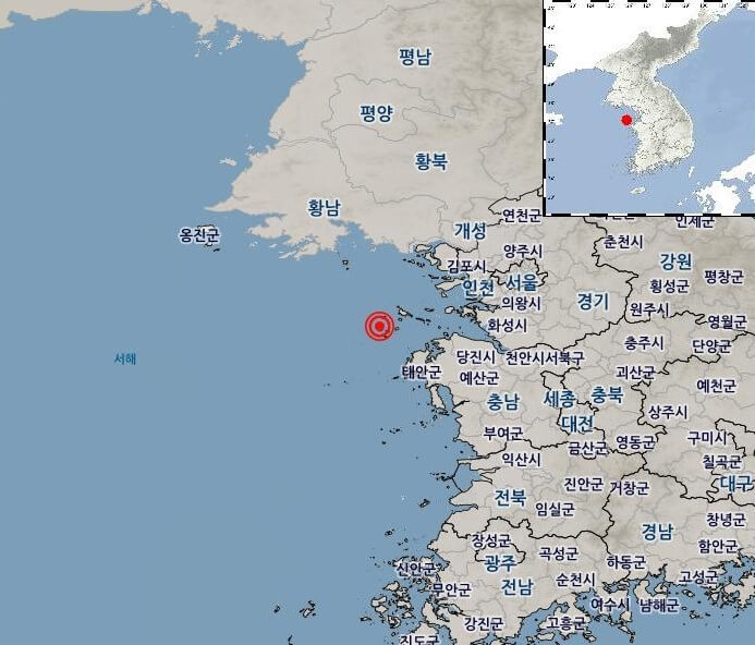 태안 지진 위치 지도