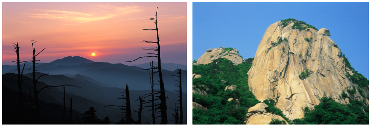 지리산 과 북한산 소개 사진