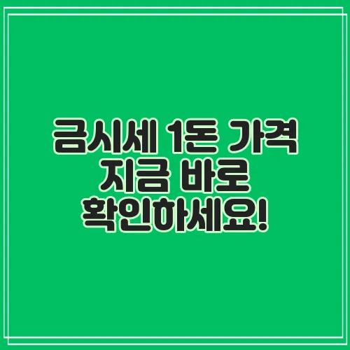 금시세 1돈 가격 지금 바로 확인하세요!