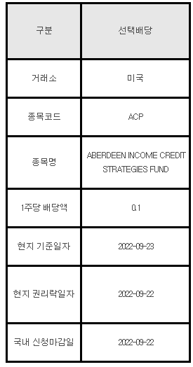 미국주식 선택배당 안내 ACP