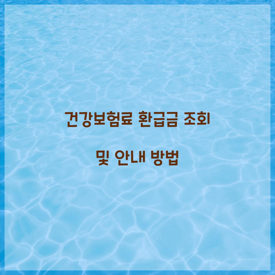 건강보험료 환급금 조회