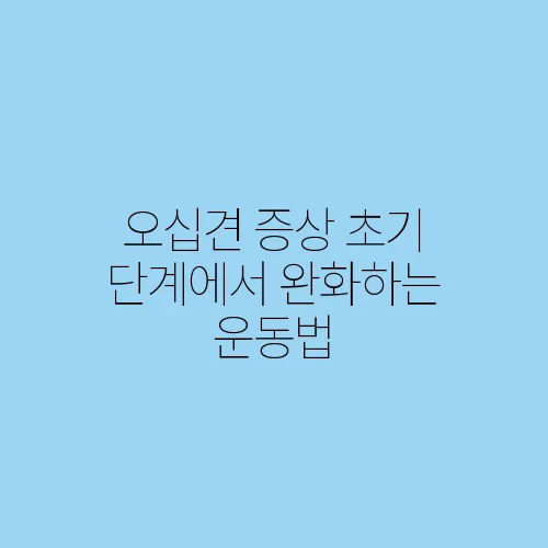 오십견 증상 초기 단계에서 완화하는 운동법