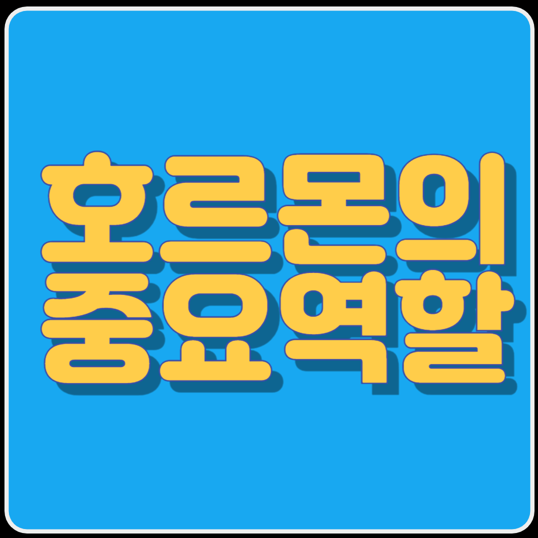 반드시 알아야 하는 호르몬의 중요역할
