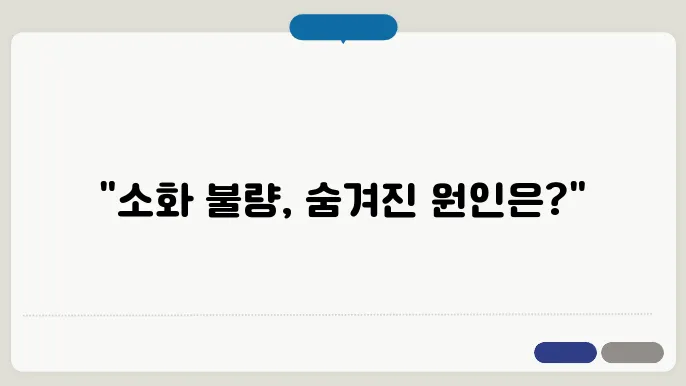 장기간 소화가 안될때