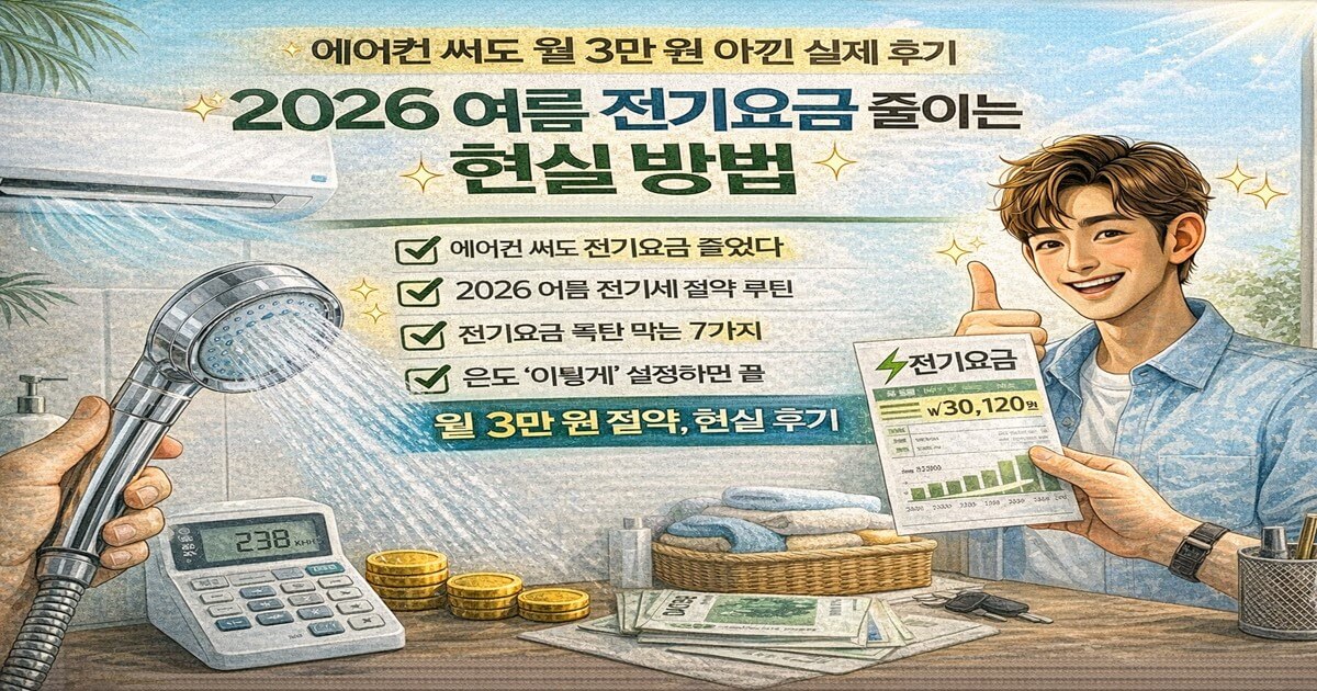 2026 여름 전기요금 줄이는 현실 방법