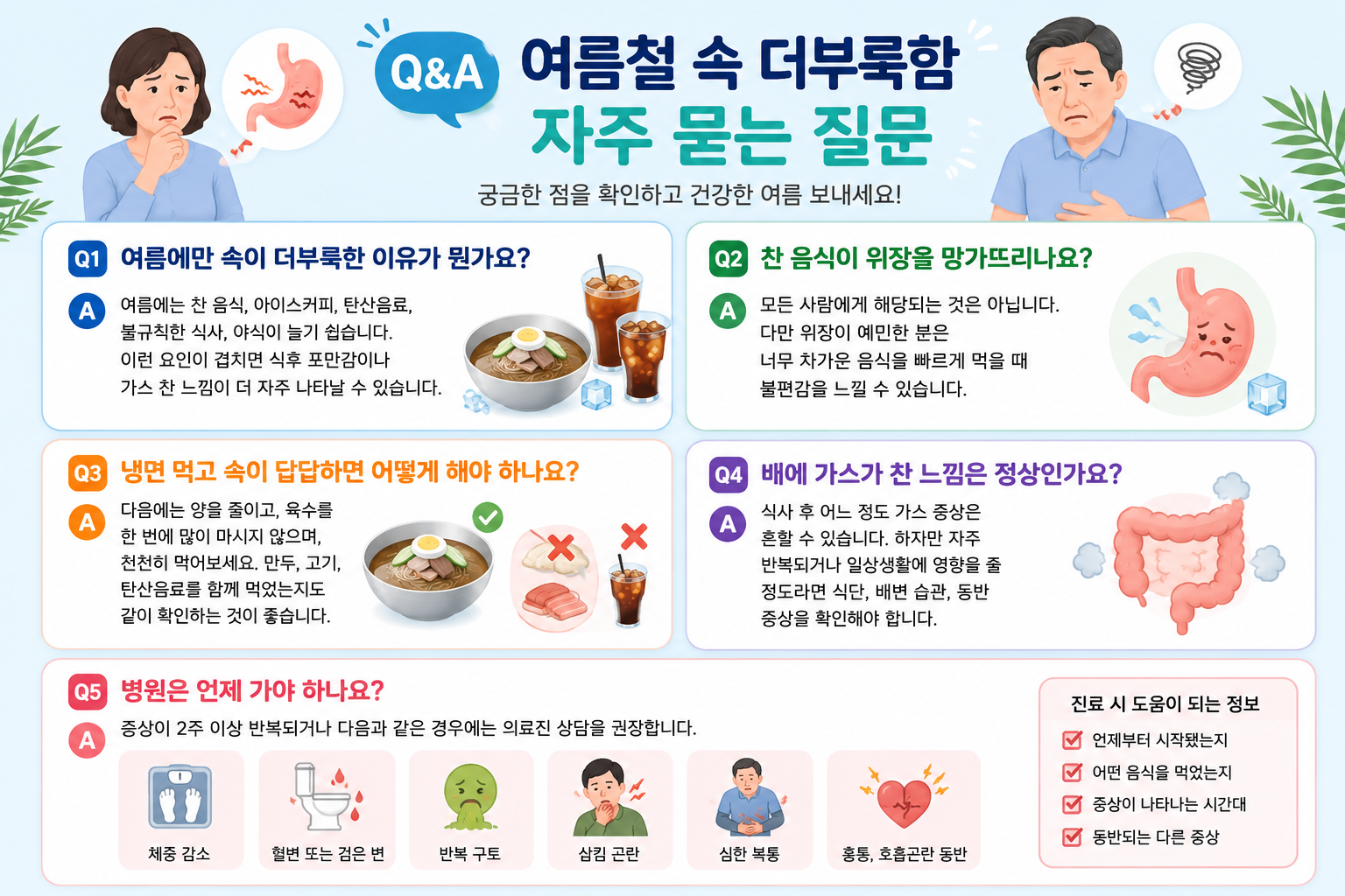 냉면&middot;아이스커피 먹고 속 답답할 때 확인할 것들