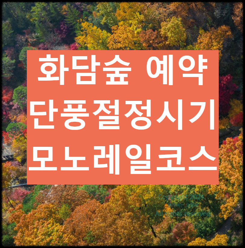 화담숲 예약 모노레일 단풍 절정 시기 입장료 주차장 정보