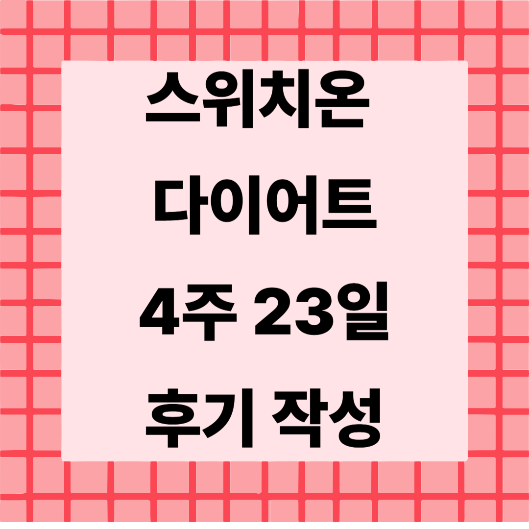 스위치온 다이어트 23일 차 후기