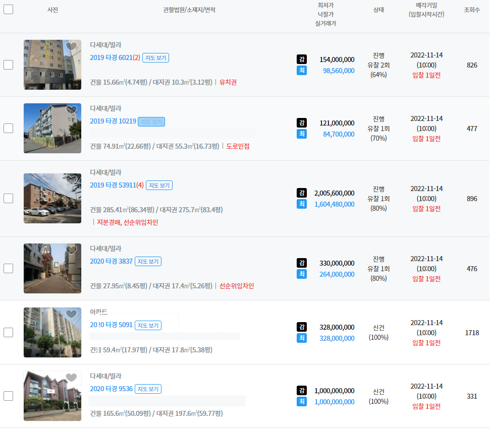 두인경매정보 경매물건 검색한 이미지