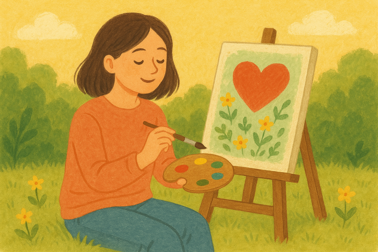 햇실 속의 예술과가와 그림