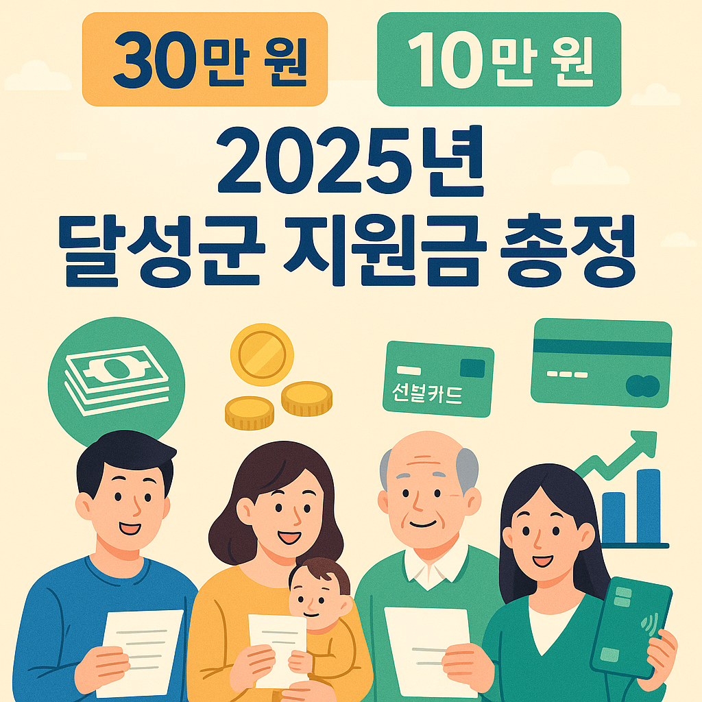 2025년 7월 대구광역시 달성군 지원금 총정리 &ndash; 신청 기간&middot;조건&middot;방법 완벽 가이드