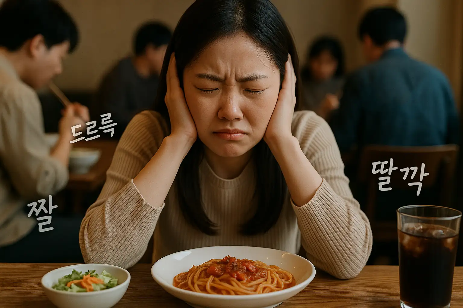 식사 중 특정 소리에 예민하게 반응해 귀를 막는 사람